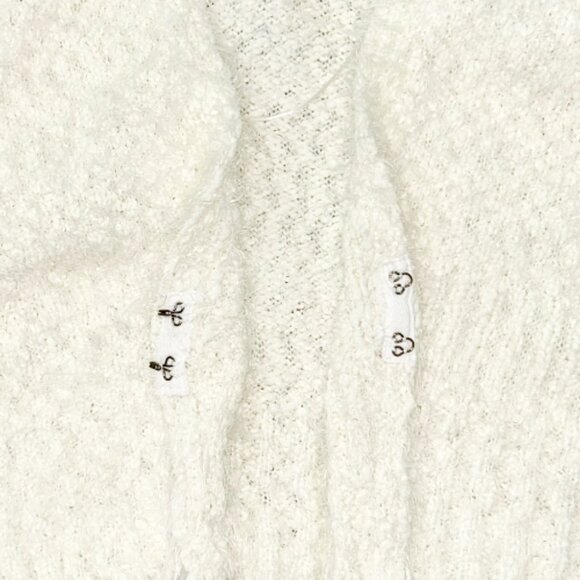 Urban Outfitters Fuzzy Cropped Cardigan Ivory M Soft Textured Sweater - Picture 4 of 7